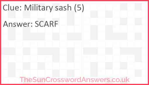 Military sash (5) Answer