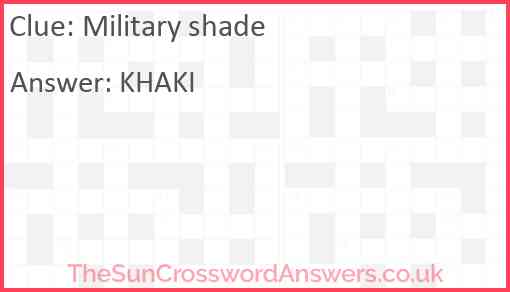 Military shade Answer
