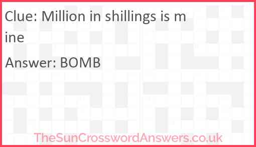 Million in shillings is mine Answer
