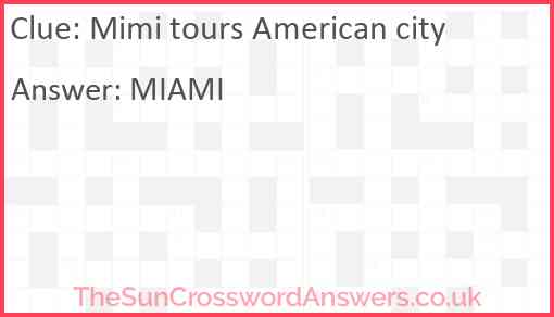 Mimi tours American city Answer