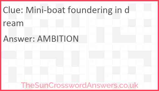 Mini-boat foundering in dream Answer