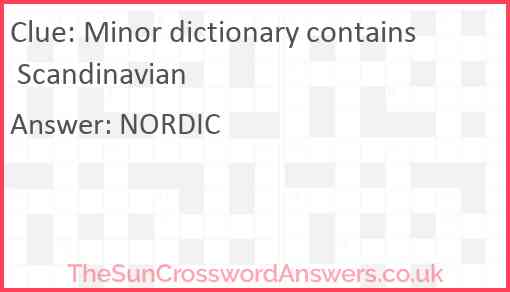 Minor dictionary contains Scandinavian Answer