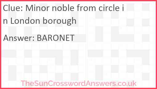 Minor noble from circle in London borough Answer