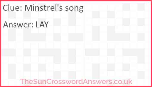 Minstrel's song Answer
