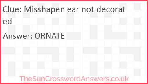 Misshapen ear not decorated Answer