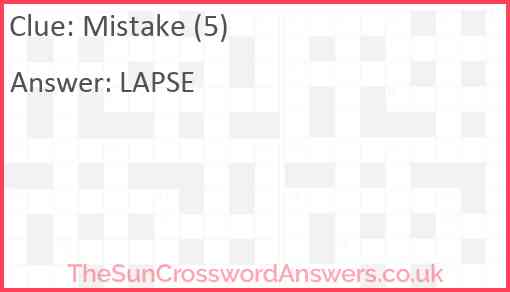 Mistake (5) Answer
