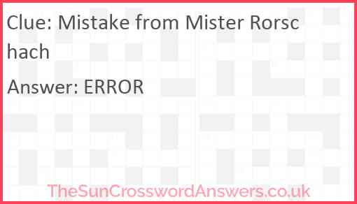 Mistake from Mister Rorschach Answer