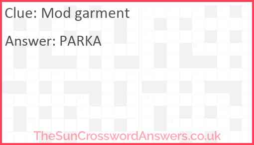 Mod garment Answer