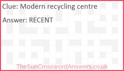 Modern recycling centre Answer