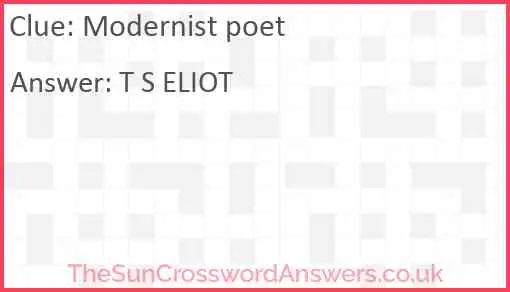 Modernist poet Answer
