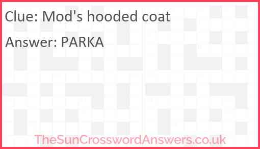 Mod's hooded coat Answer