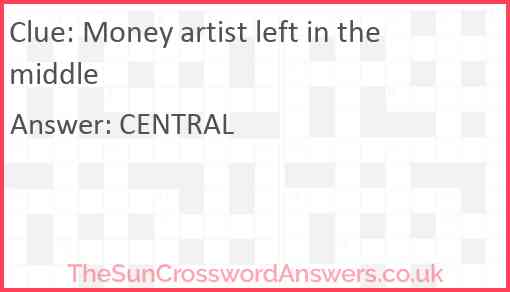 Money artist left in the middle Answer