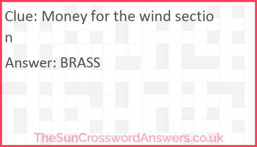 Money for the wind section Answer