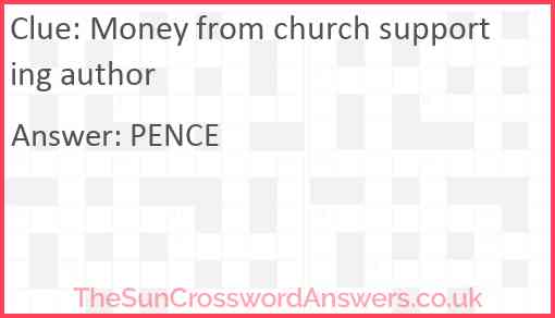 Money from church supporting author Answer