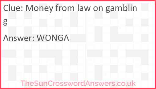 Money from law on gambling Answer