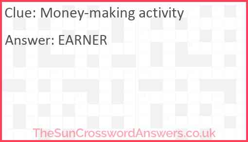 Money-making activity Answer