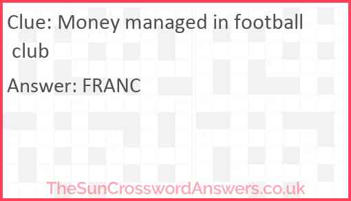 Money managed in football club Answer