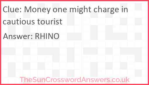 Money one might charge incautious tourist Answer