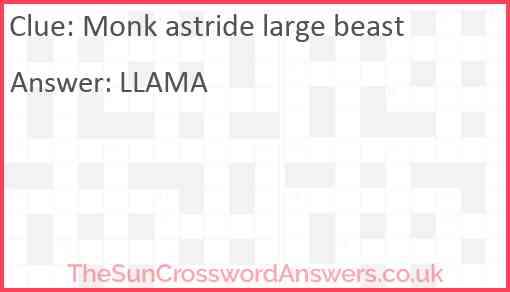 Monk astride large beast Answer