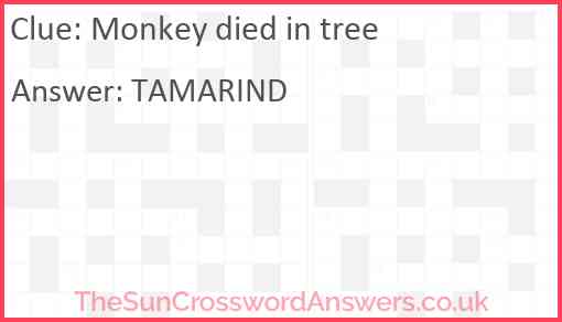 Monkey died in tree Answer