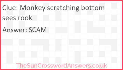 Monkey scratching bottom sees rook Answer