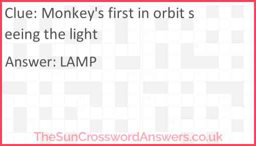 Monkey's first in orbit seeing the light Answer