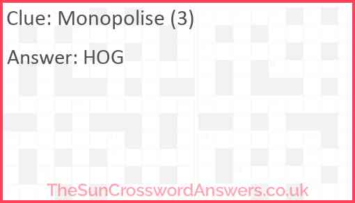 Monopolise (3) Answer
