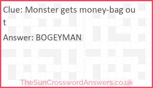 Monster gets money-bag out Answer