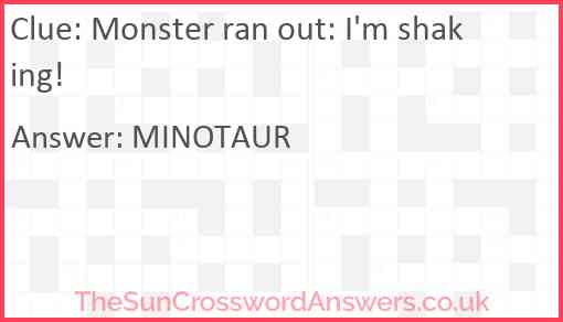 Monster ran out: I'm shaking! Answer