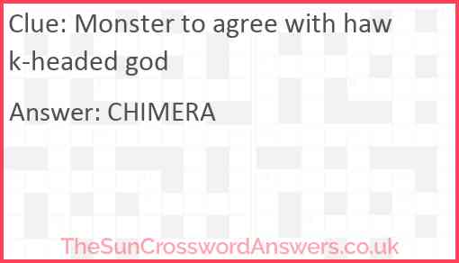 Monster to agree with hawk-headed god Answer