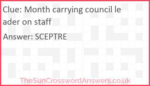 Month carrying council leader on staff Answer