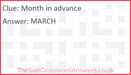 Month in advance Answer