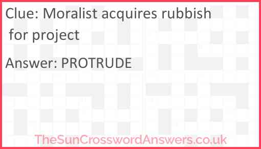 Moralist acquires rubbish for project Answer