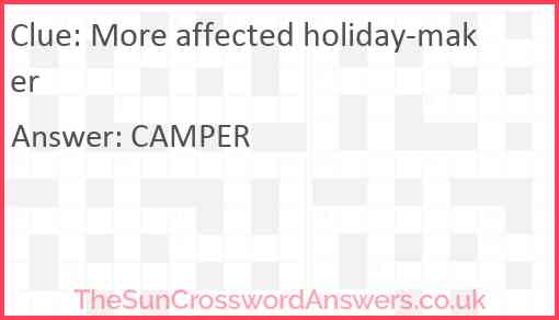 More affected holiday-maker Answer