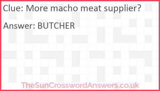More macho meat supplier? Answer