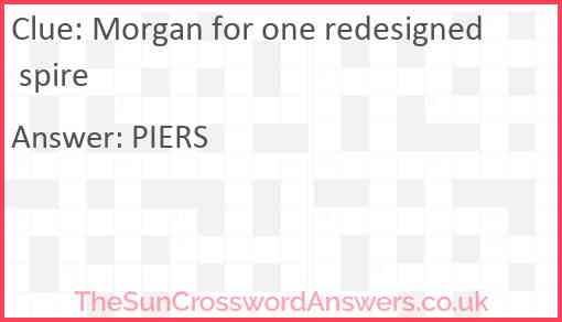 Morgan for one redesigned spire Answer
