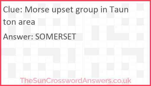 Morse upset group in Taunton area Answer