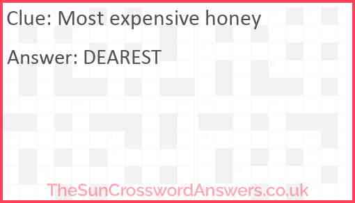 Most expensive honey Answer