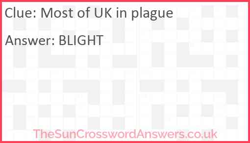 Most of UK in plague Answer