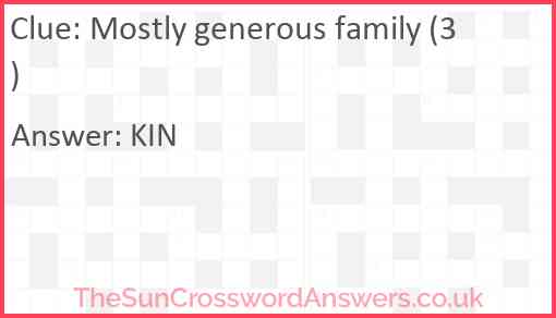 Mostly generous family (3) Answer