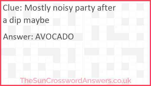 Mostly noisy party after a dip maybe Answer