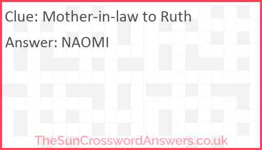 Mother-in-law to Ruth Answer
