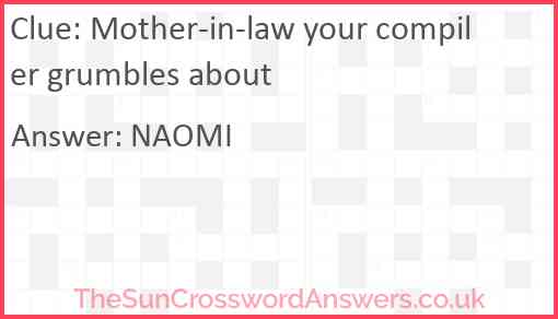 Mother-in-law your compiler grumbles about Answer