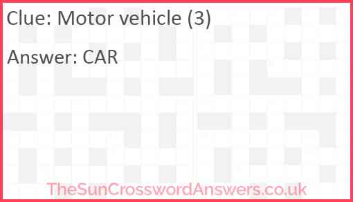 Motor vehicle (3) Answer
