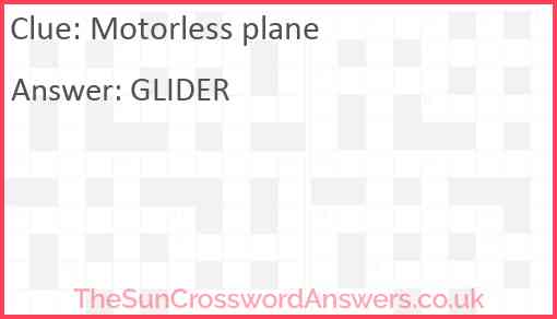 Motorless plane Answer