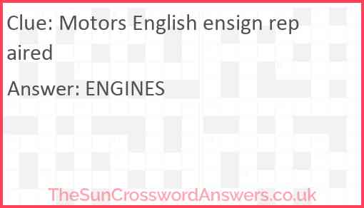 Motors English ensign repaired Answer