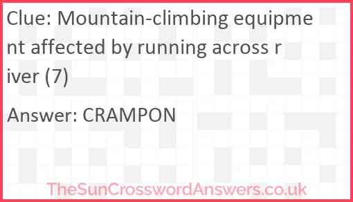 Mountain-climbing equipment affected by running across river (7) Answer