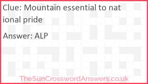 Mountain essential to national pride Answer