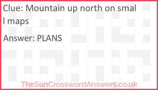 Mountain up north on small maps Answer