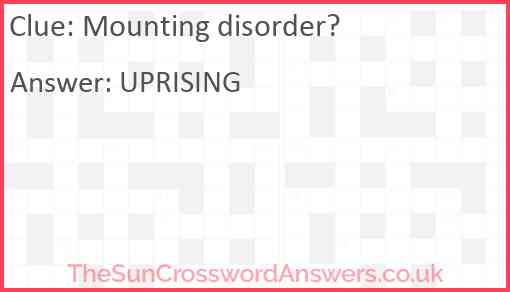 Mounting disorder? Answer